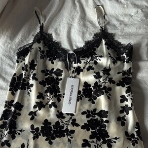 Veronica Beard Black Floral Lace Camisole